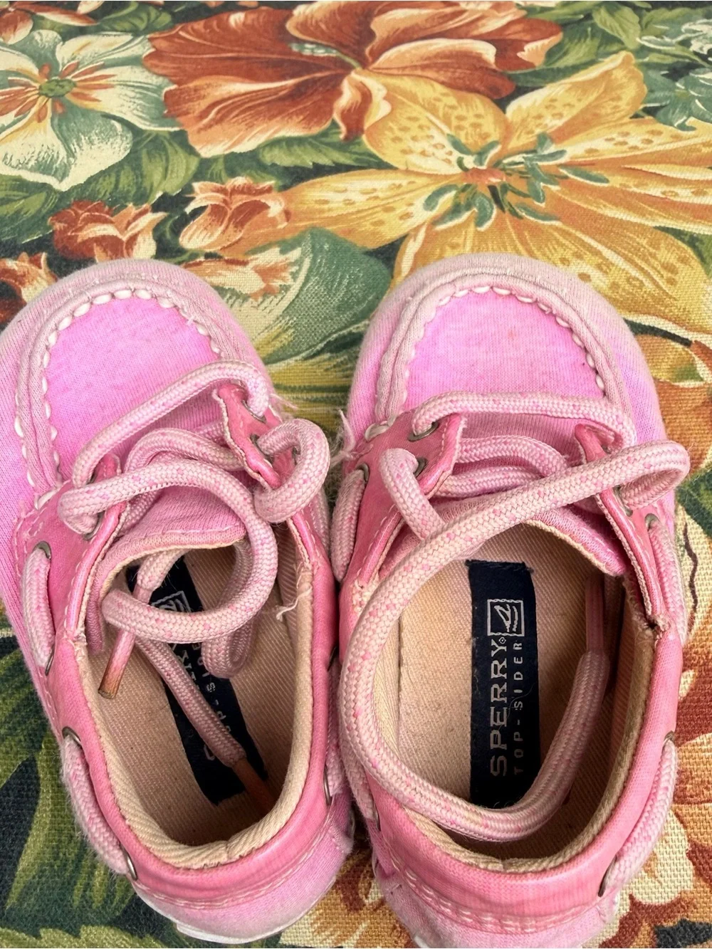 Preloved Bubblegum Bahama Pink Baby Girl Sperry Topsider Boat Shoes US 4M